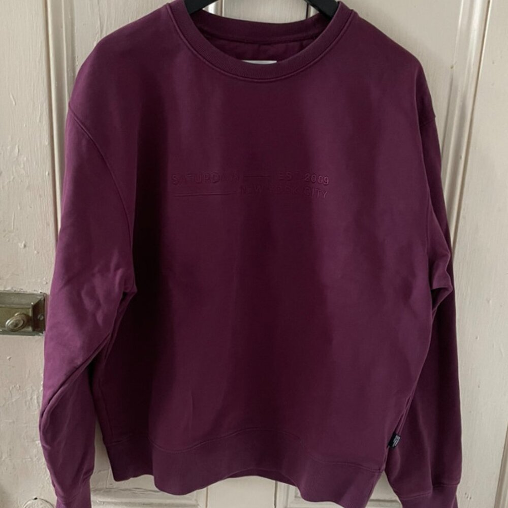 Saturdays New York City Crewneck Sweatshirt Eggplant, Size Mens Med